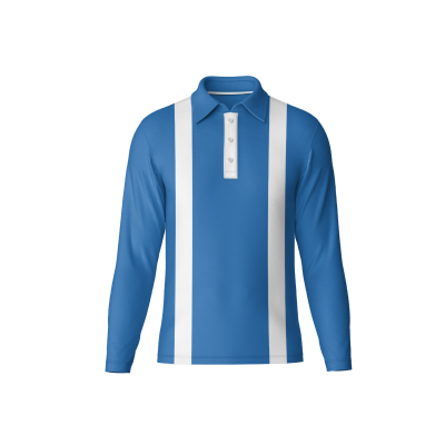 Long Sleeve Panelled Polo Shirt