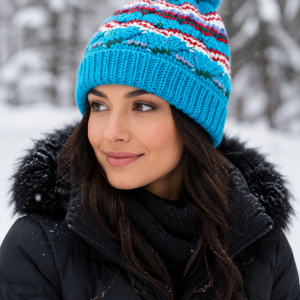 Pom Pom Beanie – Acrylic Knit