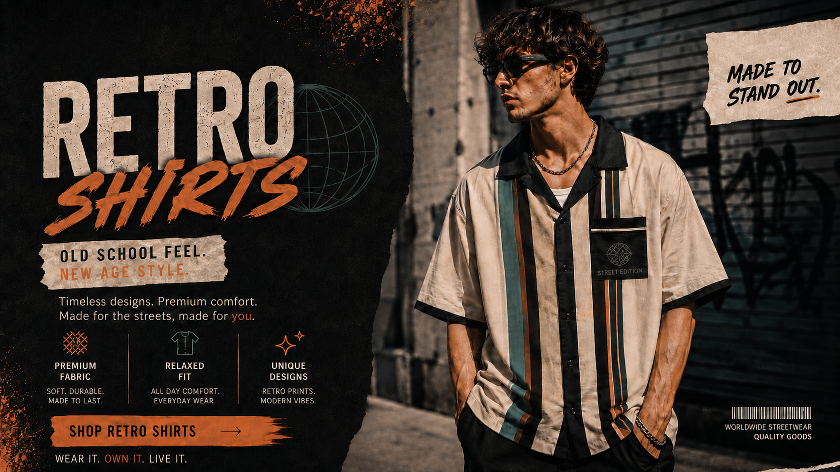 Bespoke retro shirts streetwear campaign