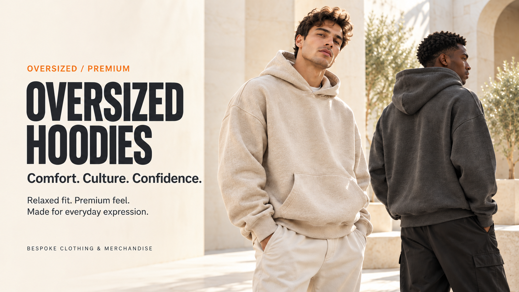Oversized premium hoodies streetwear campaign